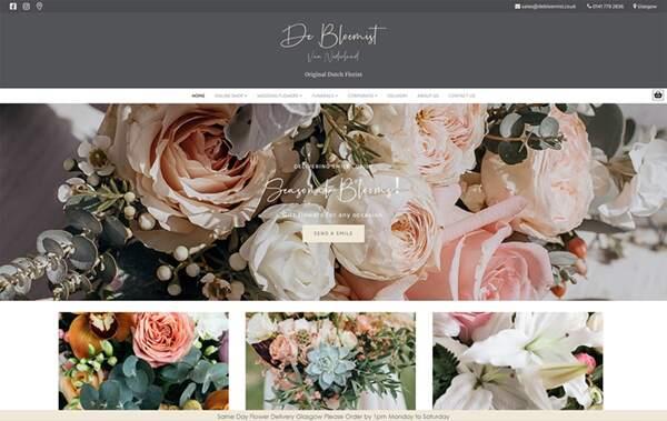 DeBloemist Florist website example in the UK